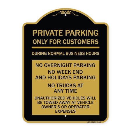 Signmission Only for Customers During Normal Business Hours No Overnight Parking No Trucks at Any, BG-1824-23519 A-DES-BG-1824-23519